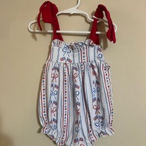 Charming Kids Romper with Red Straps